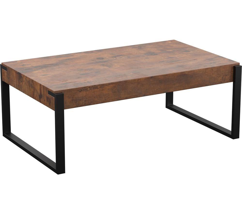 AVF Ridgewood FT110RIDDW Coffee Table - Dark Wood & Black