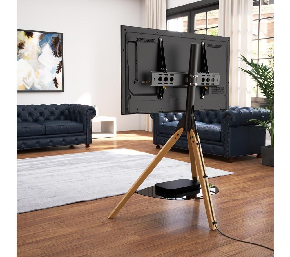 AVF Hoxton FSL1000HOXLWB 1000 mm TV Stand with Bracket for up to 70&rdquo; TVs- Light Wood & Black image number 6 of 7
