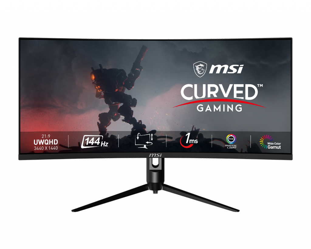 MSI Optix MAG342CQR Quad HD 34 Curved VA LCD Gaming Monitor - Black, Black
