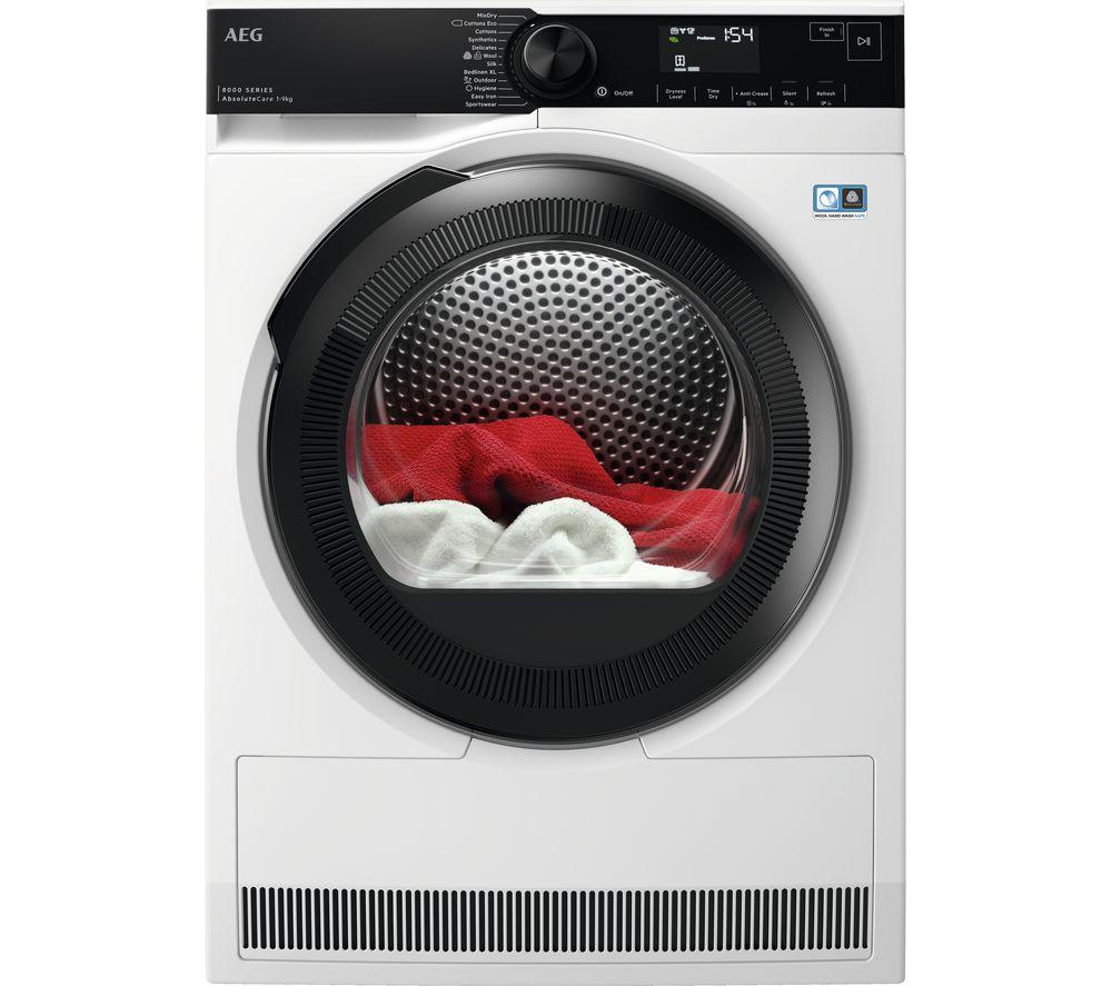 AEG AbsoluteCare® TR849P4B 9Kg Heat Pump Tumble Dryer – White – A++ Rated