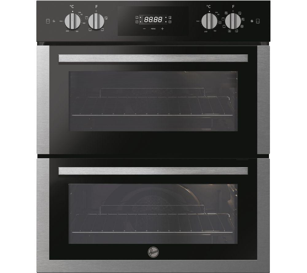 HOOVER HO7DC3UB308BI Electric Built-under Double Oven - Black  Stainless Steel Stainless Steel
