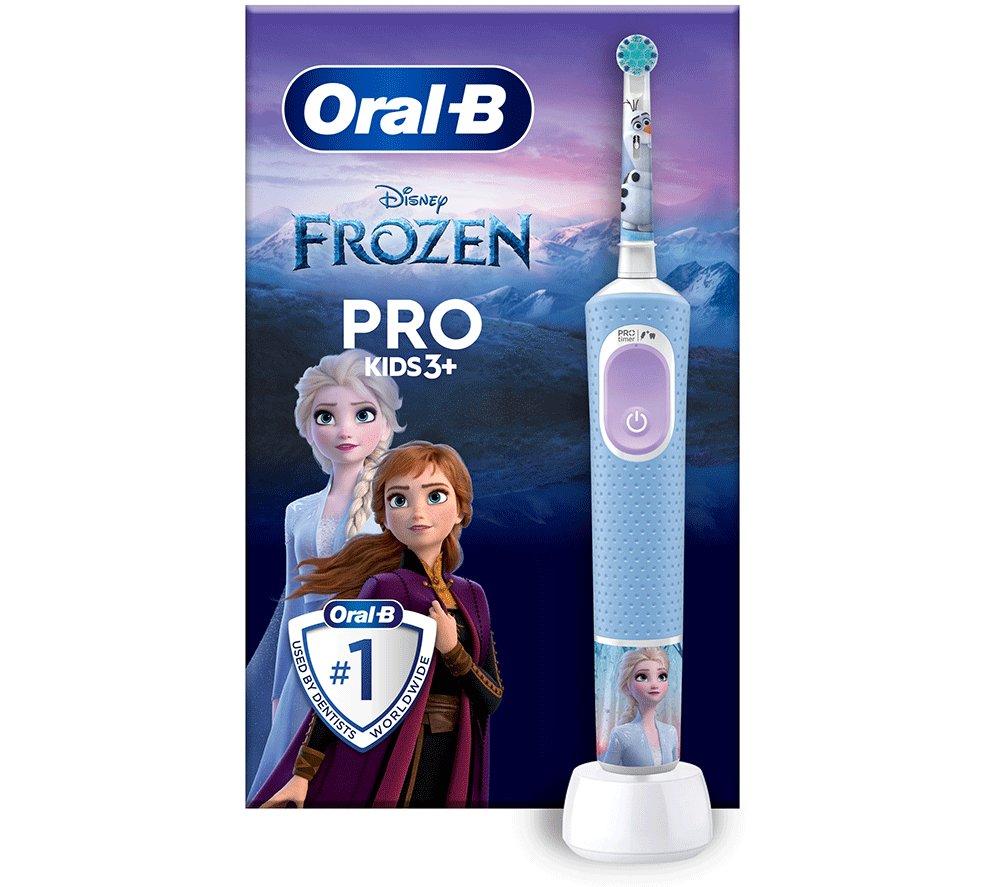 ORAL B Vitality Pro Kids Electric Toothbrush - Disney Frozen, White,Blue