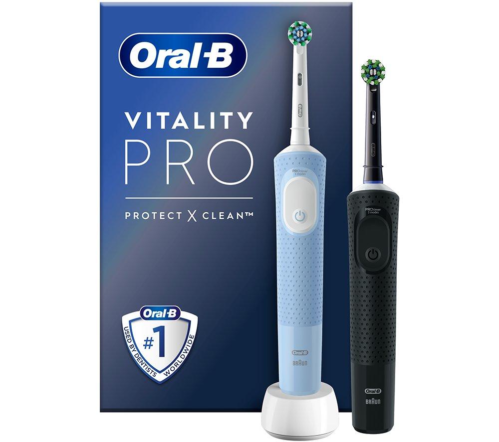 ORAL-B Vitality Pro Electric Toothbrush - Pack of 2, Black & Blue image number 7 of 14