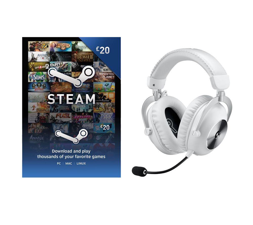 Buy LOGITECH PRO X 2 LIGHTSPEED Wireless 7.1 Gaming Headset White Steam Wallet Card 20 Bundle Currys