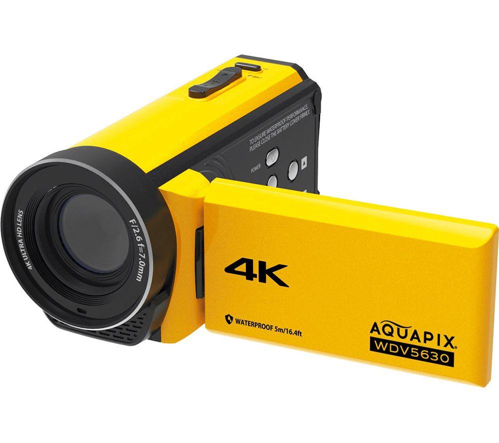 Image of EASYPIX Aquapix WDV5630 4K Ultra HD Camcorder - Yellow, Yellow