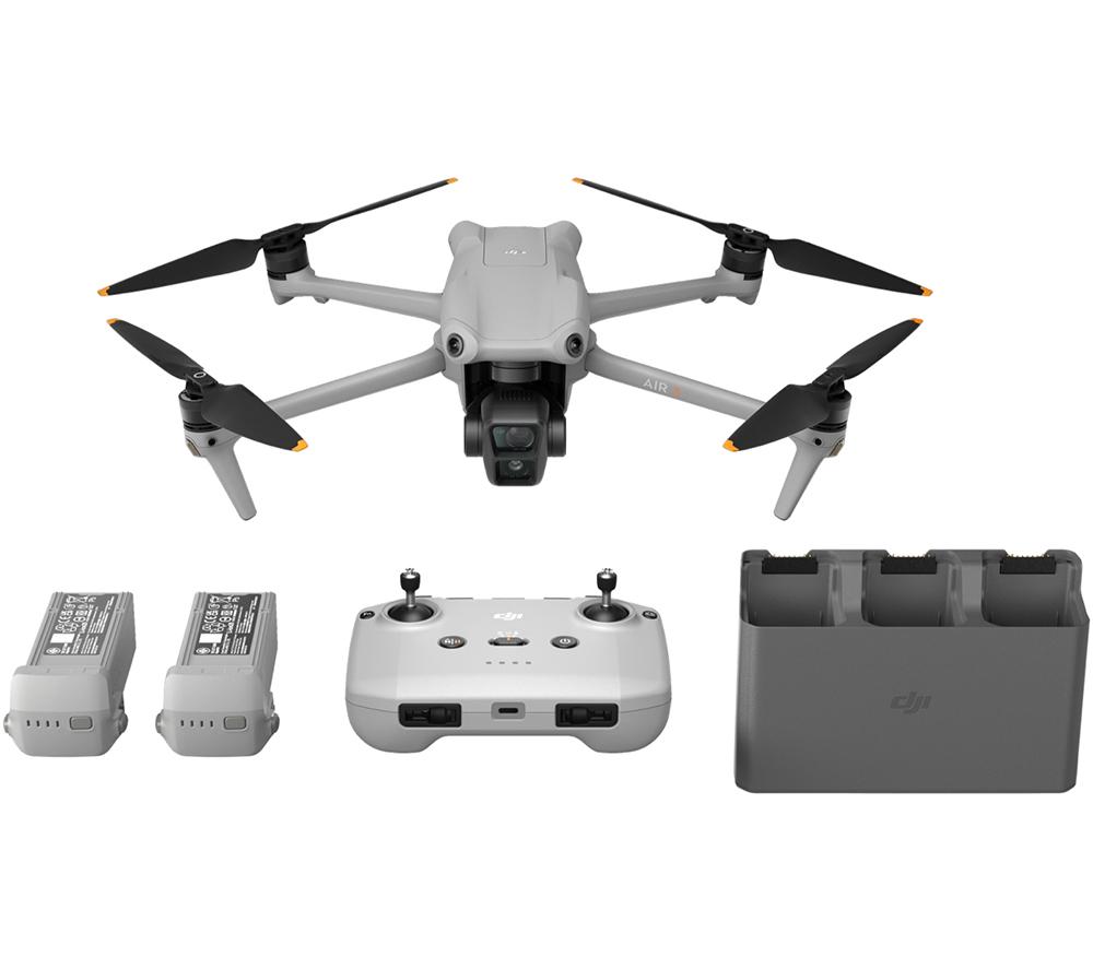 DJI Air 3 Drone Fly More Combo with RC-N2 Remote Controller - Grey, Silver/Grey