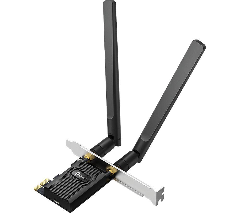 TP-Link AX1800 Wi-Fi 6 Dual Antennas High Gain Bluetooth 5.2 PCIe Adapter, Dual-Band, Low-Profile Bracket, MU-MIMO, Low- Latency Gaming, Supports Windows 10/11, Highly Secure WPA3 (Archer TX20E),Black
