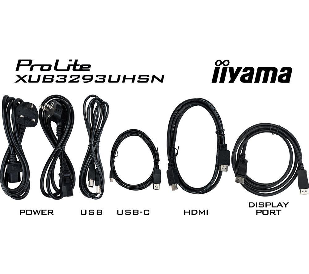 IIYAMA ProLite XUB3293UHSN-B5 4K Ultra HD 32" IPS LCD Monitor - Black image number 7 of 7