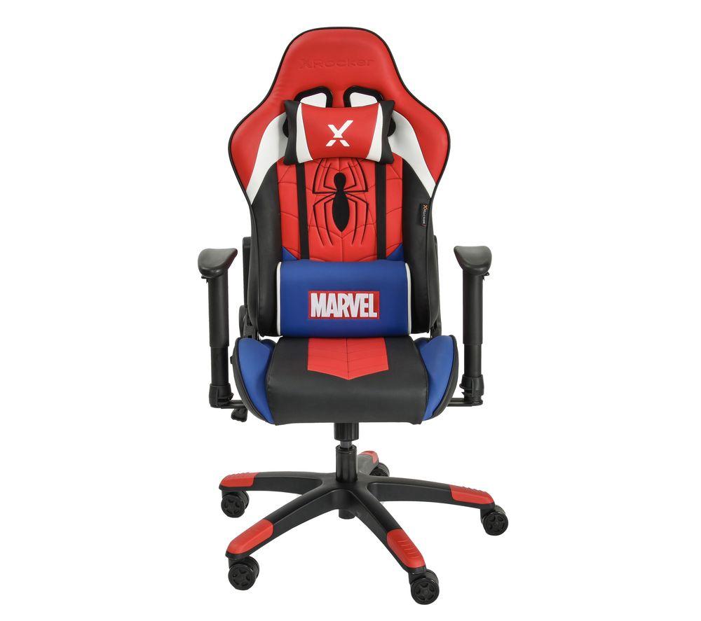 X ROCKER Official Marvel Champion Compact Office Gaming Chair  Spider-Man, Blue,Red,White