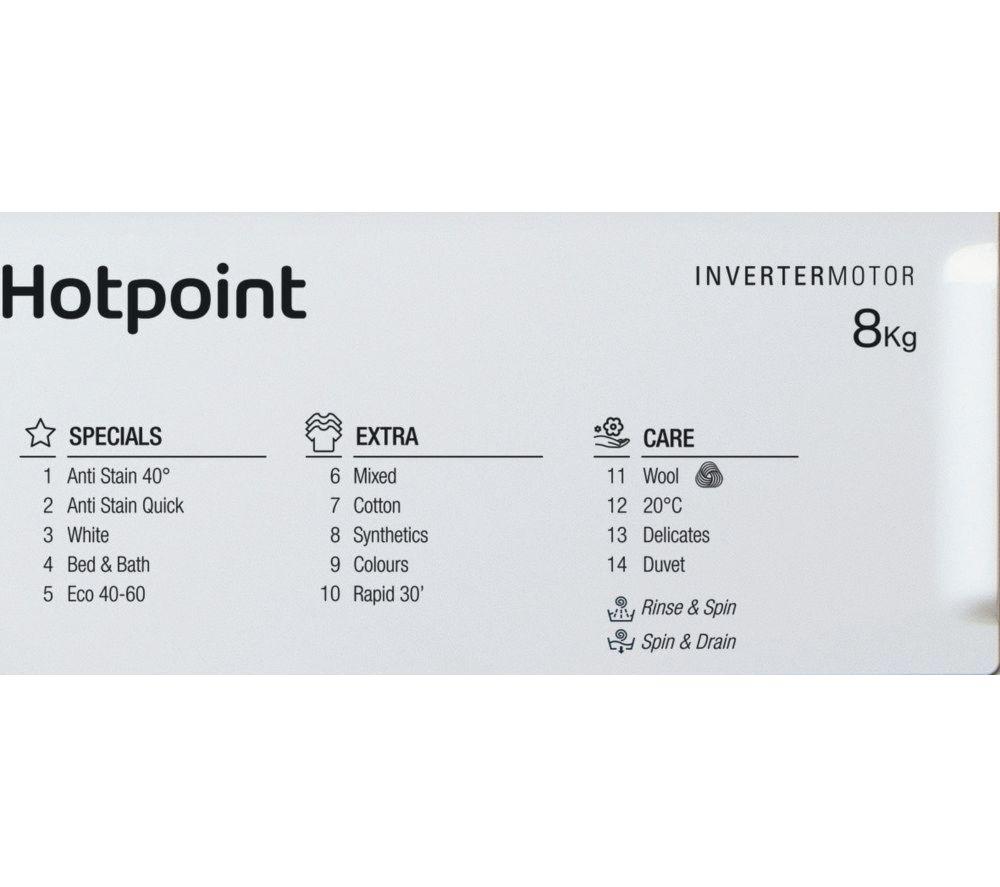 HOTPOINT BIWMHG81485UK Integrated 8 kg 1400 Spin Washing Machine image number 7 of 14