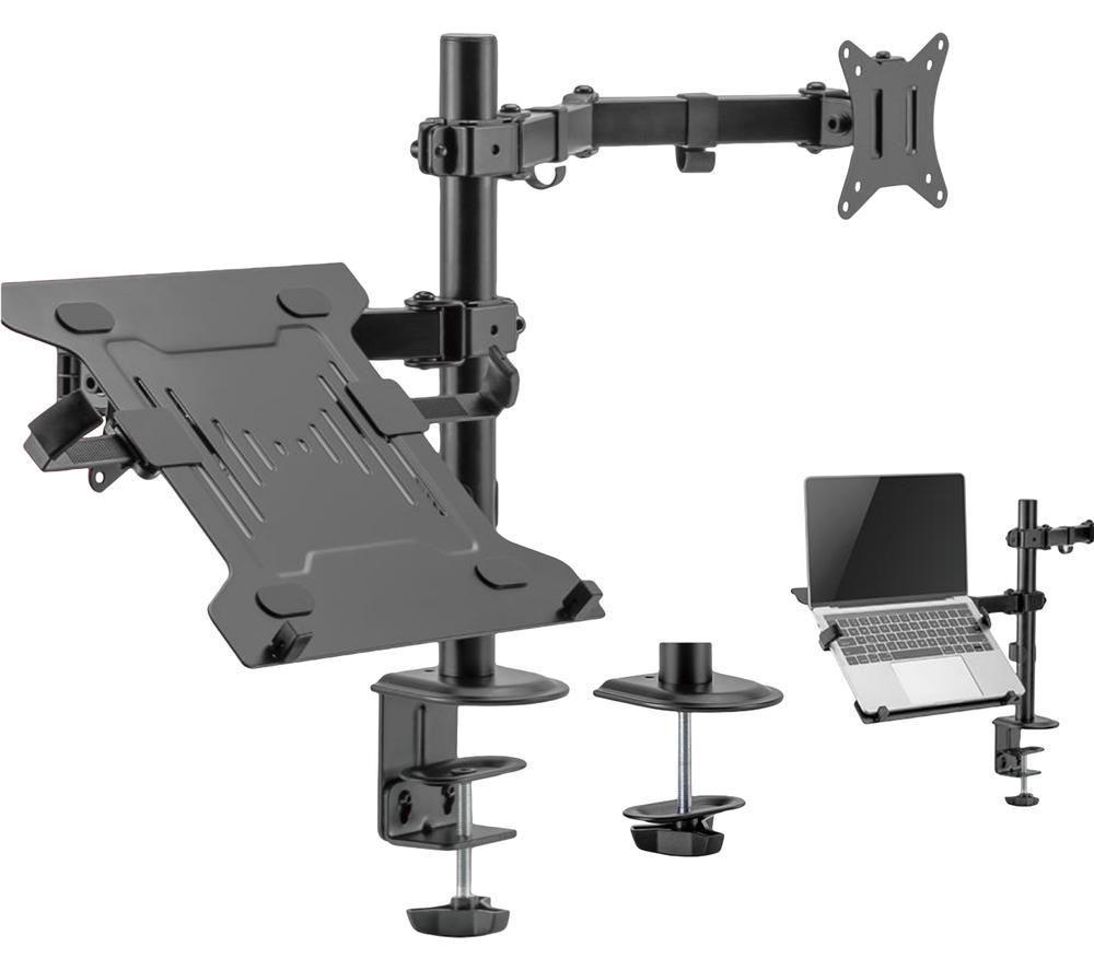 TTAP MONLAP-1 Single Arm Full Motion 17-32" Monitor Stand with 10-16" Laptop Tray image number 4 of 6