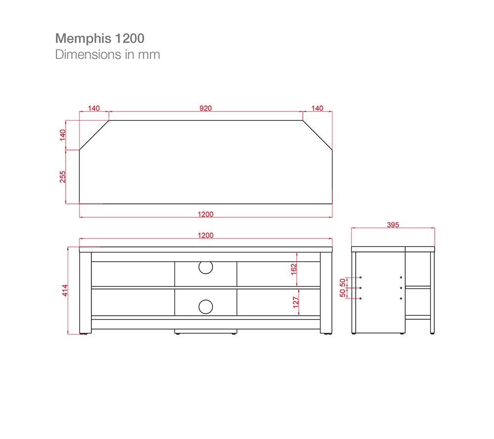 TTAP Memphis 1200 mm TV Stand for up to 65&rdquo; TVs - Oak & Grey image number 6 of 7