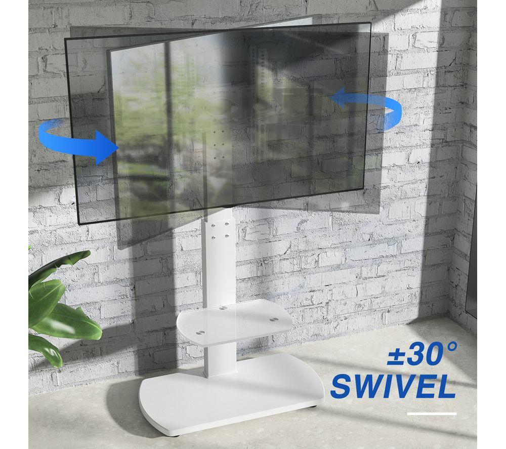 TTAP FS-1-WHT 600 mm TV Stand with Bracket for Up to 65&rdquo; TVs - White image number 5 of 6