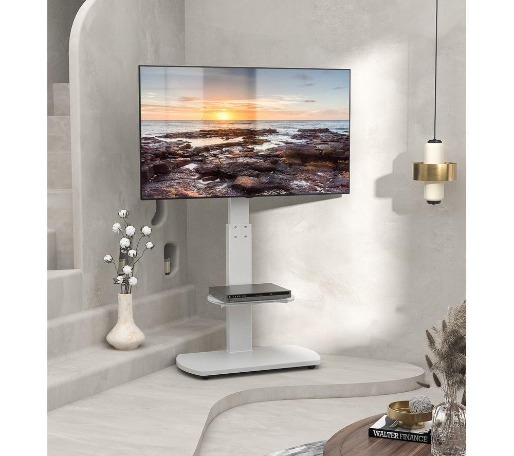TTAP FS-1-WHT 600 mm TV Stand with Bracket for Up to 65&rdquo; TVs - White image number 6 of 6
