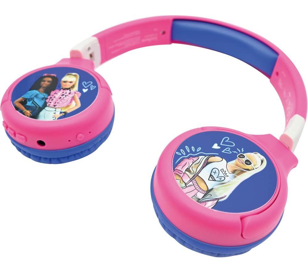 Lexibook Hpbt010bb Wireless Bluetooth Kids Headphones - Barbie, Blue,Pink,Patterned