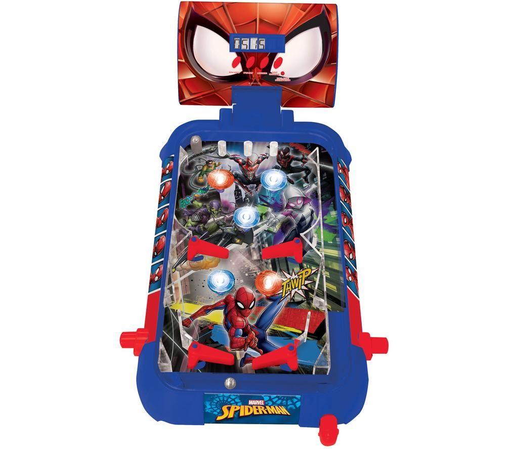 LEXIBOOK Spider Man Table Electronic Pinball Game, Red,Blue