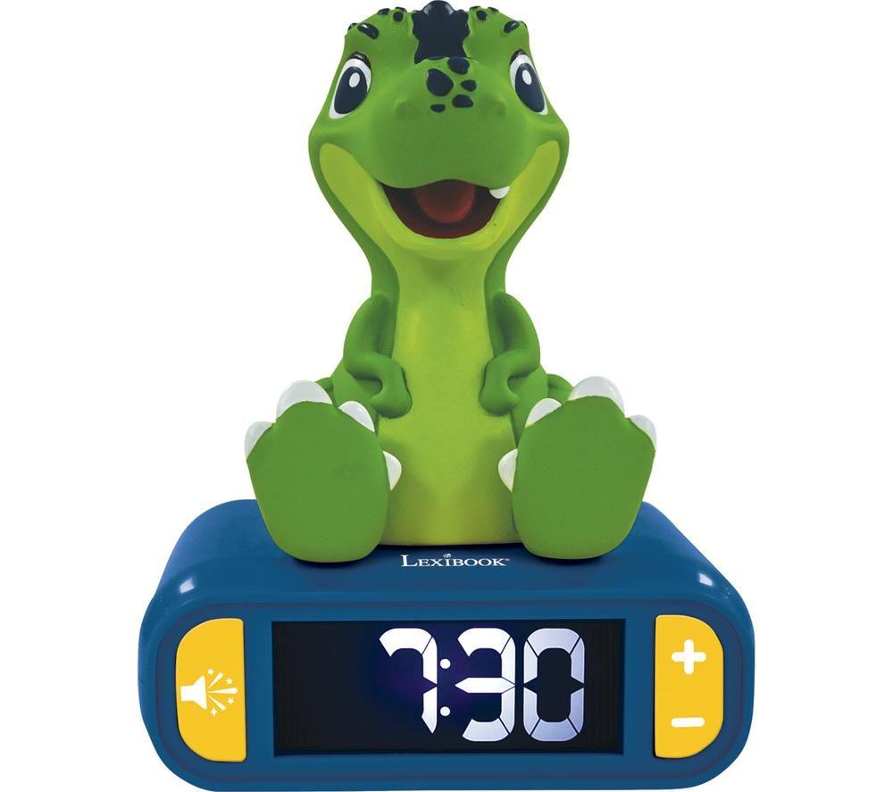 LEXIBOOK RL800DINO Nightlight Alarm Clock - Dinosaur, Green,Blue