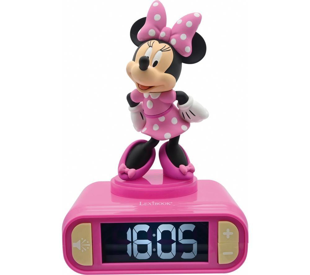 LEXIBOOK RL800MN Nightlight Alarm Clock - Minnie Mouse, Pink