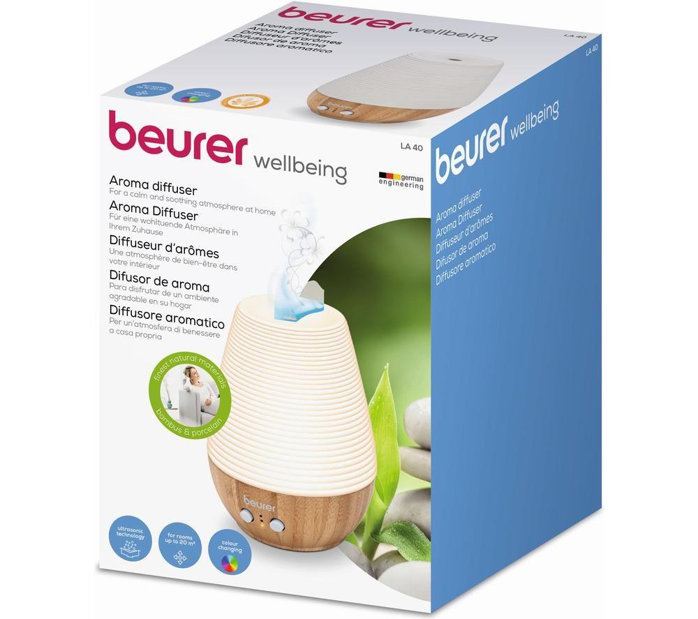 BEURER LA 40 Aroma Diffuser with Mood Lighting - White & Brown image number 8 of 8