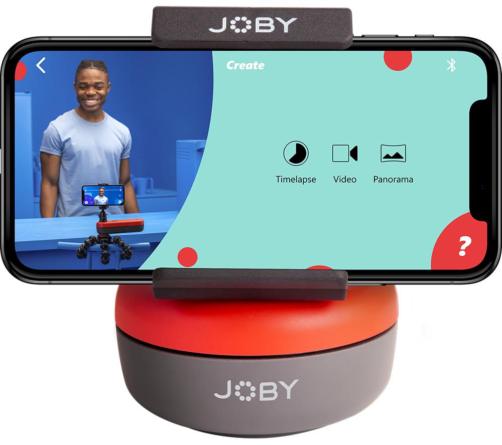 JOBY Spin Bluetooth Electronic Head, Motion Control, Motorized Mobile Phone Panning Base, Video Panoramic, Tripod Mount, Vlogging, Content Creation, Motion Filming, Time-Lapse, Time Lapse, App Control