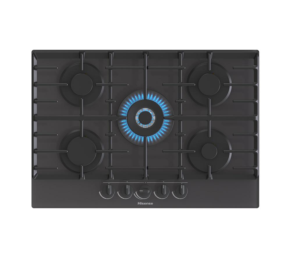 HISENSE GG773B 75 cm Gas Hob – Black, Black