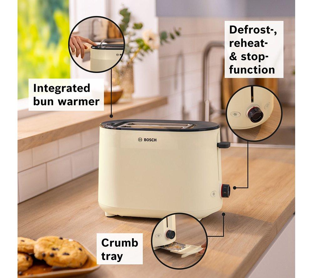 BOSCH MyMoments TAT2M127GB 2-Slice Toaster - Cream image number 4 of 10