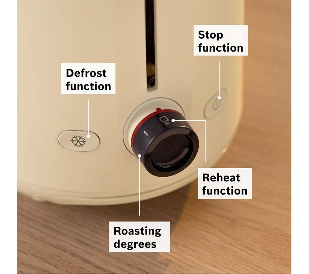 BOSCH MyMoments TAT2M127GB 2-Slice Toaster - Cream image number 5 of 10