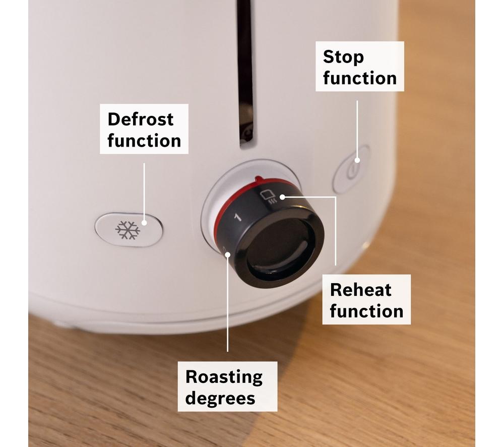 BOSCH MyMoments Delight TAT2M121GB 2-Slice Toaster - White image number 5 of 11
