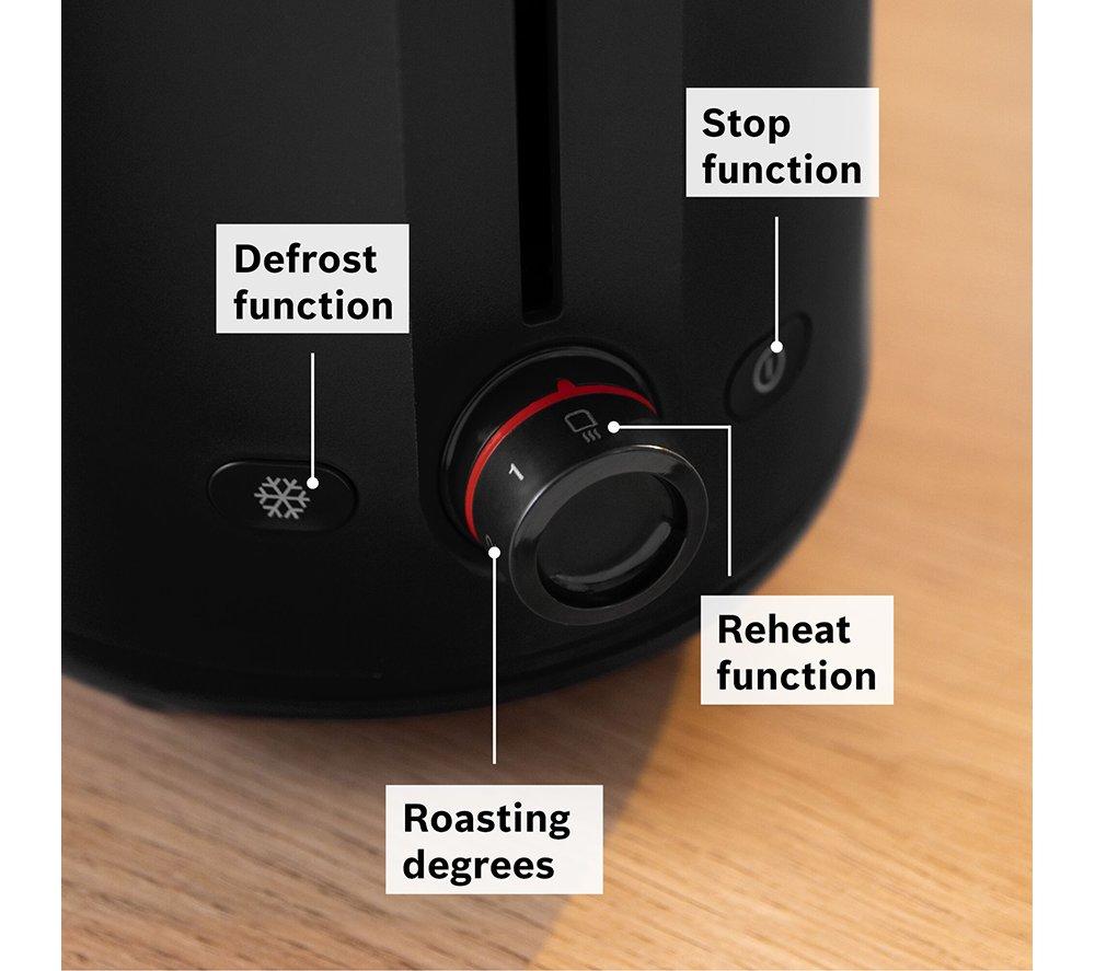 BOSCH MyMoments Delight TAT2M123GB 2-Slice Toaster &ndash; Black image number 5 of 9