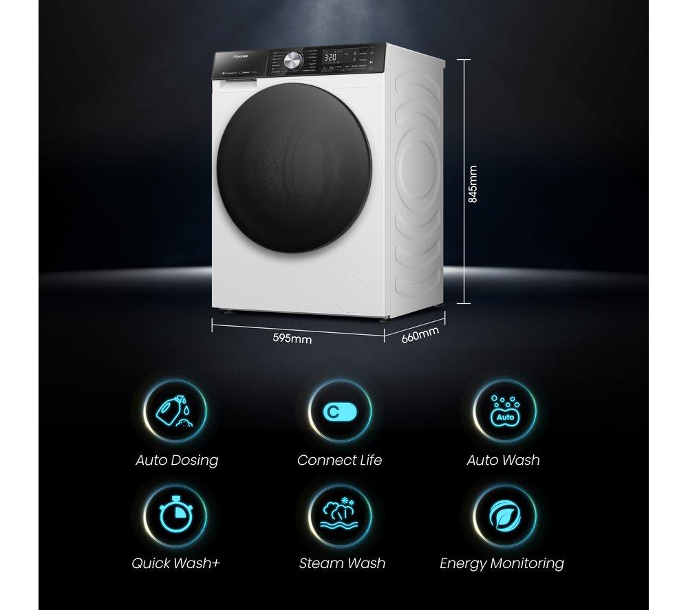 HISENSE 5S Series Auto Dosing WF5S1045BW WiFi-enabled 10.5 kg 1400 Spin Washing Machine - White image number 3 of 16