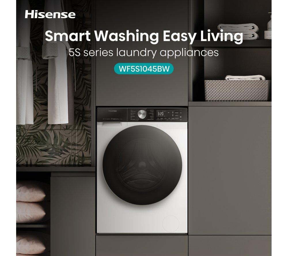 HISENSE 5S Series Auto Dosing WF5S1045BW WiFi-enabled 10.5 kg 1400 Spin Washing Machine - White image number 4 of 16