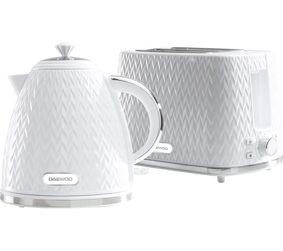 DAEWOO Argyle SDA1830GE Jug Kettle & Two-Slice Toaster Bundle - White
