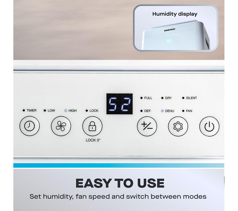 DAEWOO COL1671GE 16L Dehumidifier / Air Purifier - White image number 5 of 8