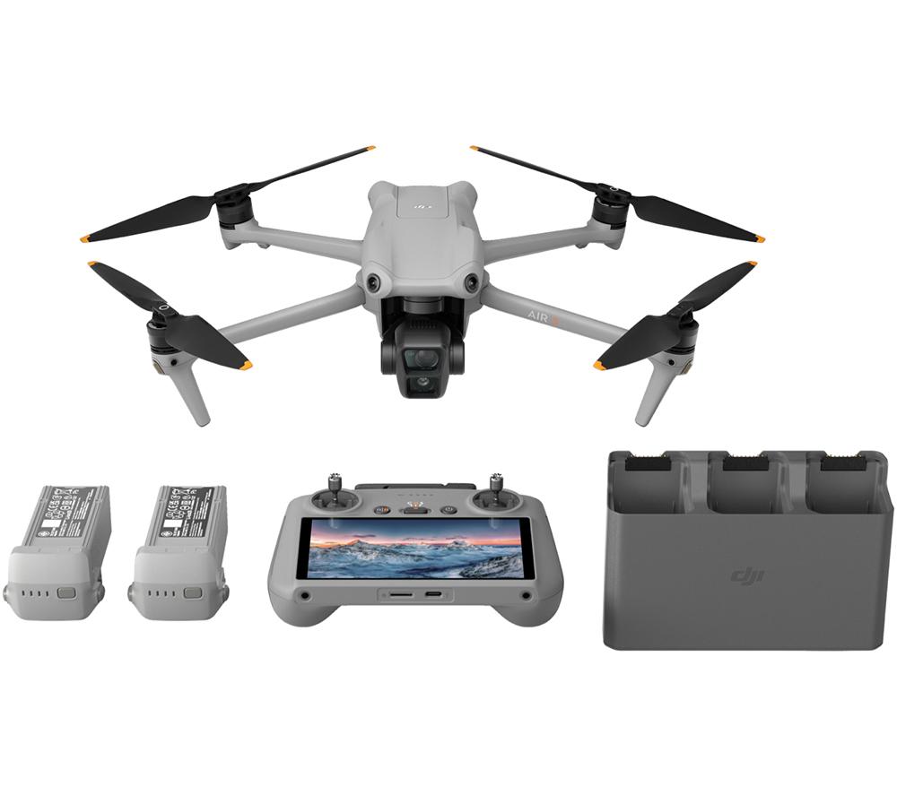 DJI Air 3 Drone Fly More Combo with RC 2 Remote Controller - Grey, Silver/Grey