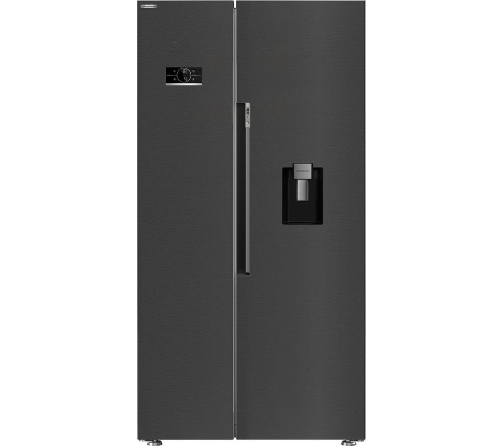 BEKO ASD2442VPZ American Style Fridge Freezer - Black, Black