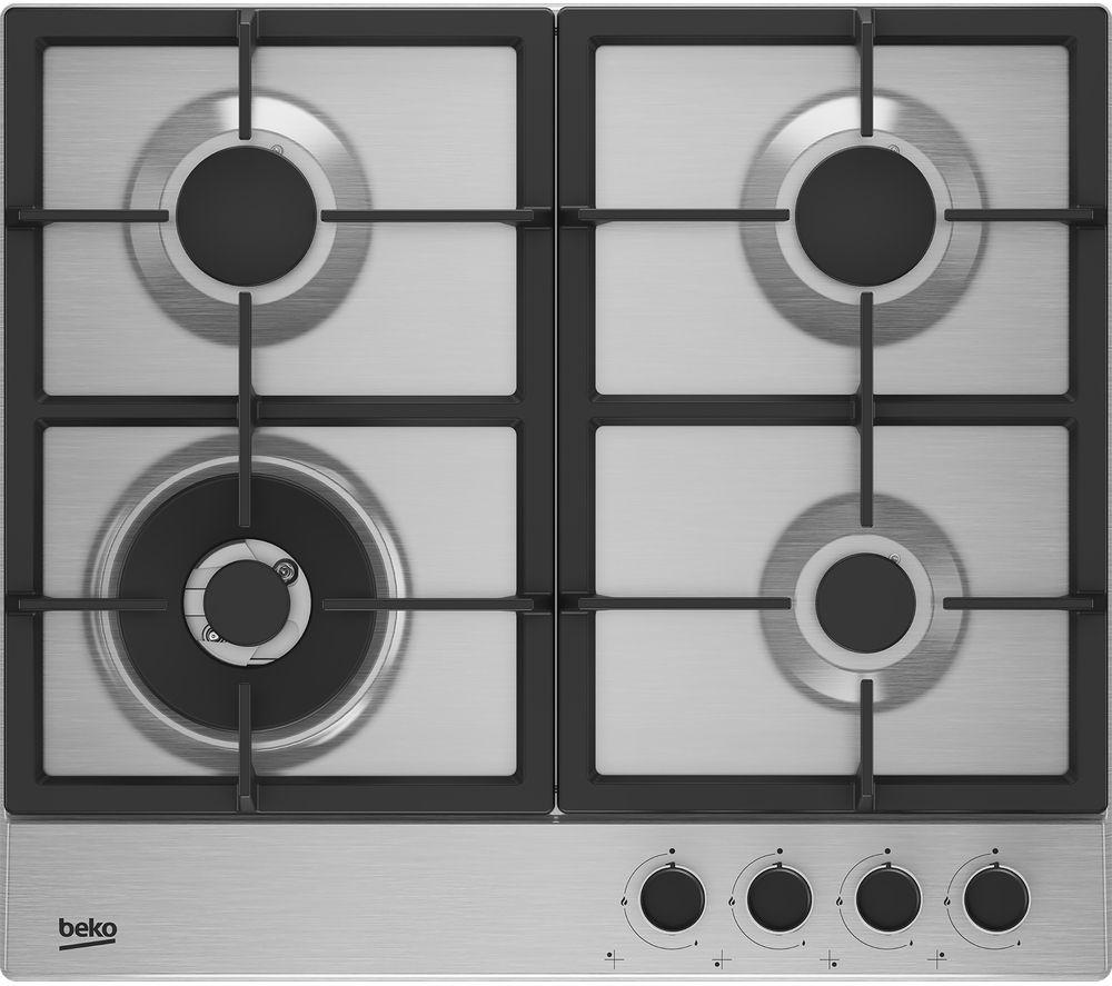 BEKO Pro HIAW64225SX 58 cm Gas Hob - Stainless Steel, Stainless Steel