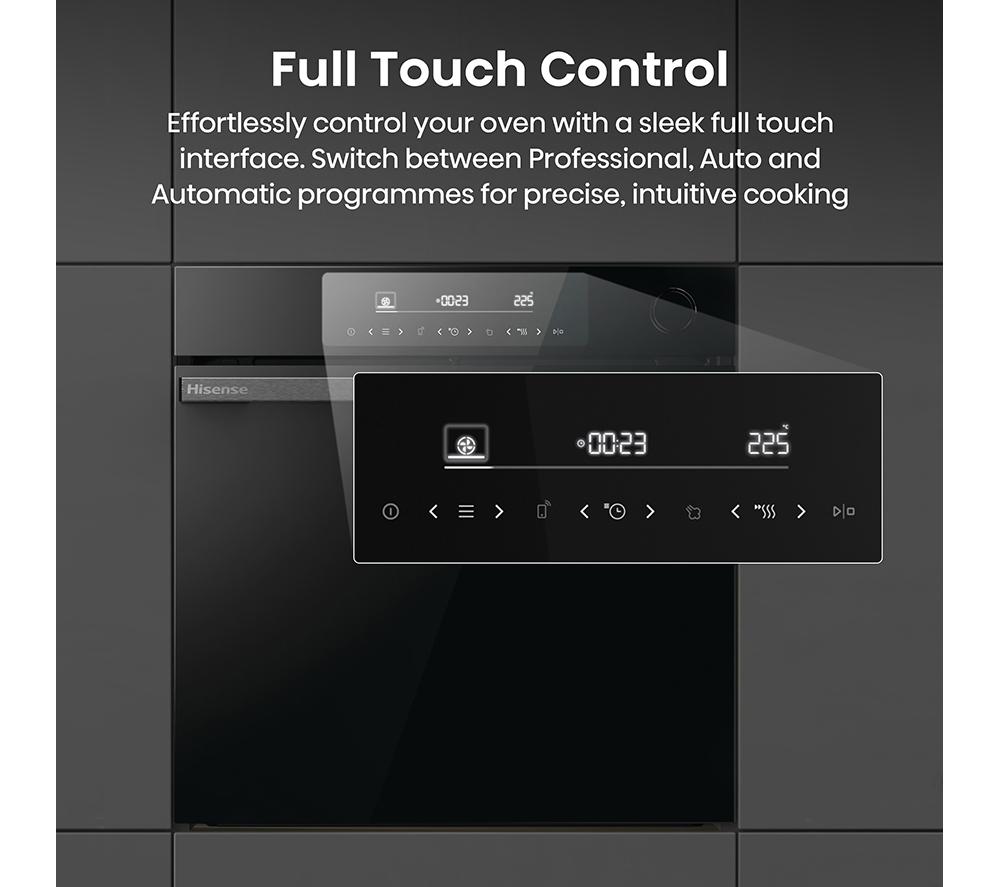 HISENSE Hi6 BlackLine AirFry BSA66346PDBGUK Electric Pyrolytic Steam Smart Oven - Jet Black image number 3 of 20