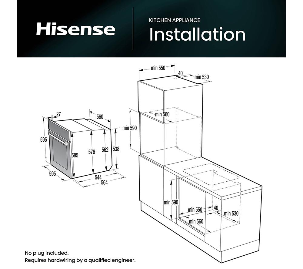 HISENSE Hi6 BlackLine AirFry BSA66346PDBGUK Electric Pyrolytic Steam Smart Oven - Jet Black image number 18 of 20