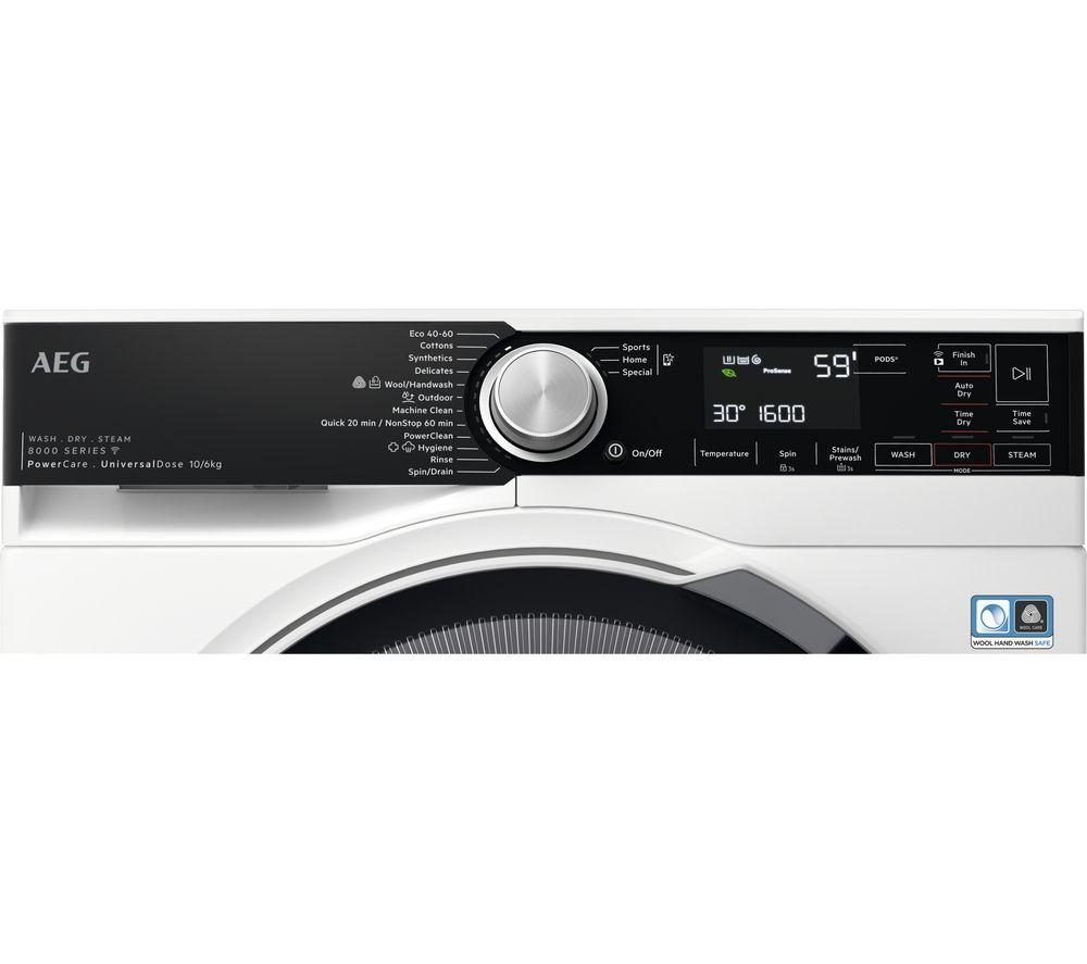 AEG 8000 Series LWR8516O5UD WiFi-enabled 10 kg Washer Dryer - White image number 2 of 12