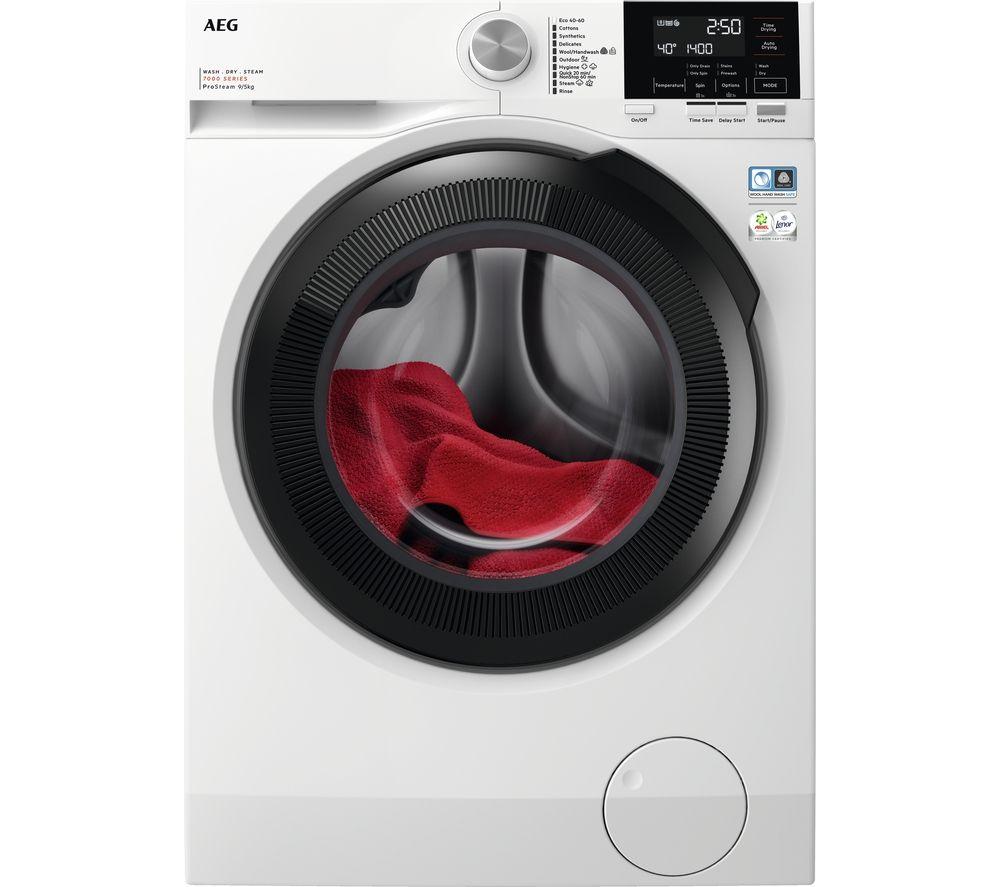 AEG 7000 Series LWR7195M4B 9 kg Washer Dryer - White, White