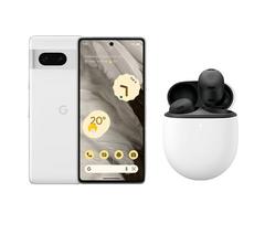 GOOGLE Pixel 7 (128 GB, Snow) & Pixel Buds Pro Wireless Bluetooth Noise-Cancelling Earbuds (Charcoal) Bundle