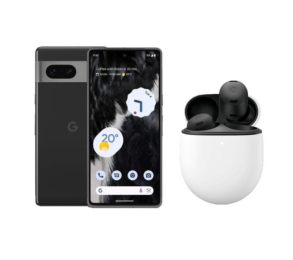 Google Pixel 7 (256 GB, Obsidian) & Pixel Buds Pro Wireless Bluetooth Noise-Cancelling Earbuds (Char