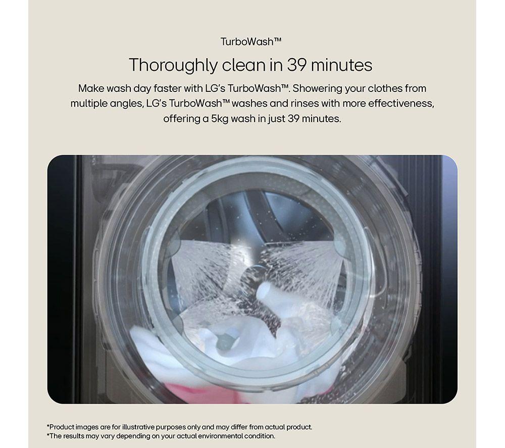 LG Y500 Series AI Direct Drive F4Y513WWLN1 13 kg 1400 Spin Washing Machine - White image number 5 of 30