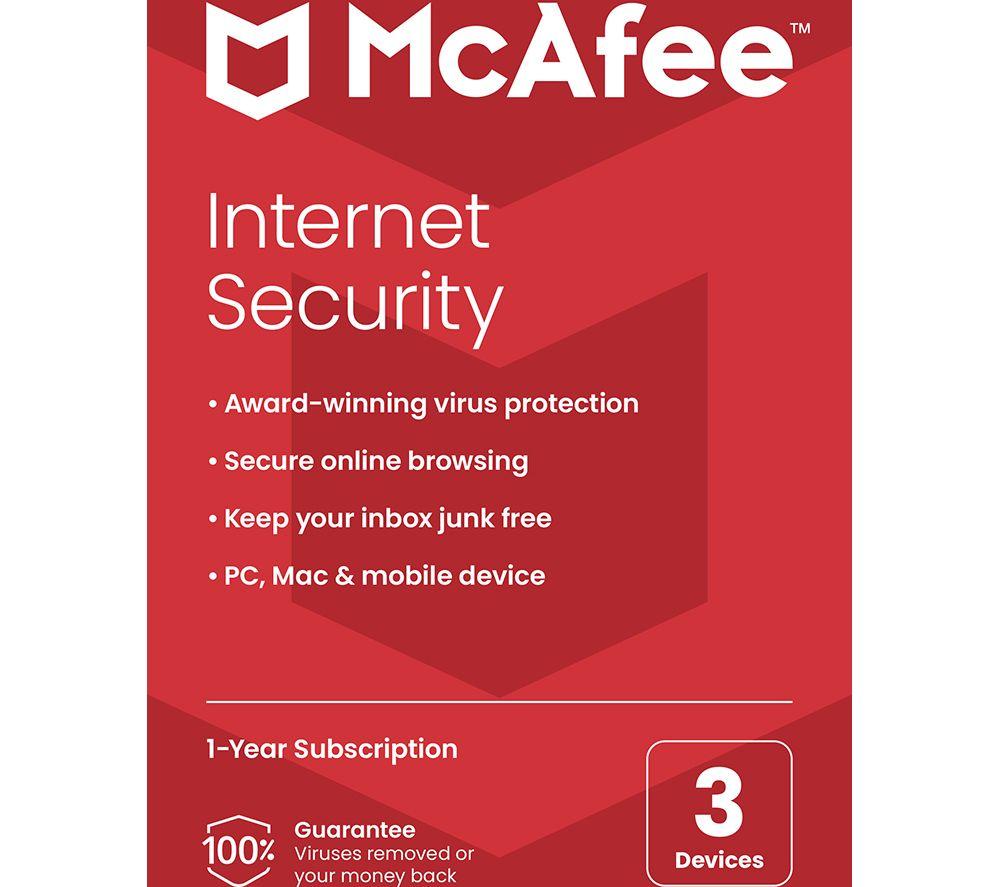 MCAFEE Internet Security - 1 year for 3 devices