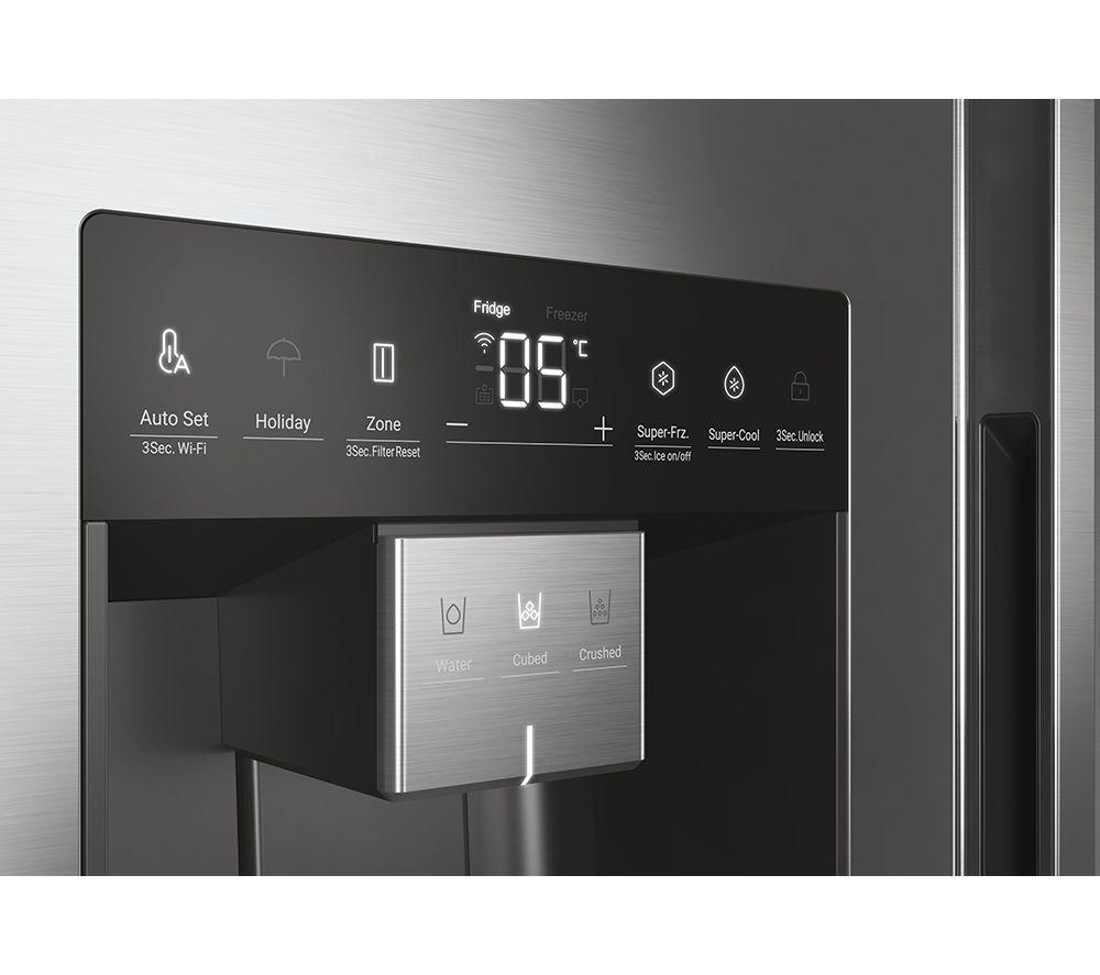 HAIER HSW79F18CIMM American-Style Smart Fridge Freezer - Platinum Inox image number 12 of 19