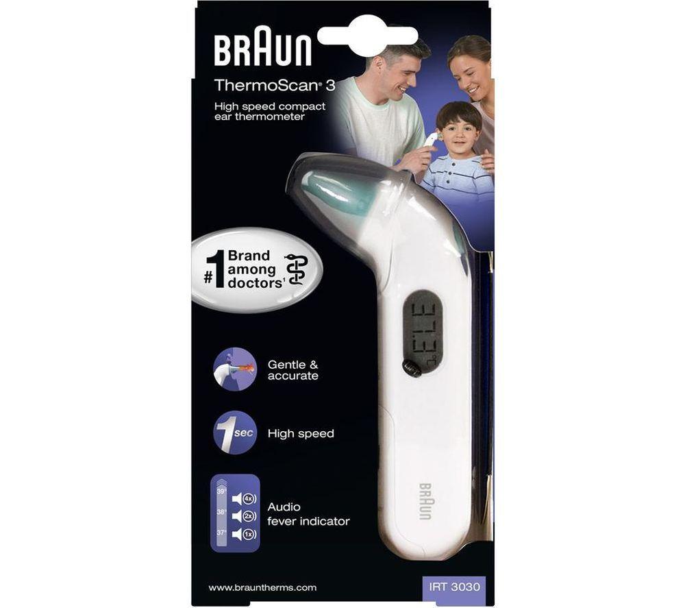 BRAUN ThermoScan 3 IRT 3030 Ear Thermometer - White and Green image number 5 of 6