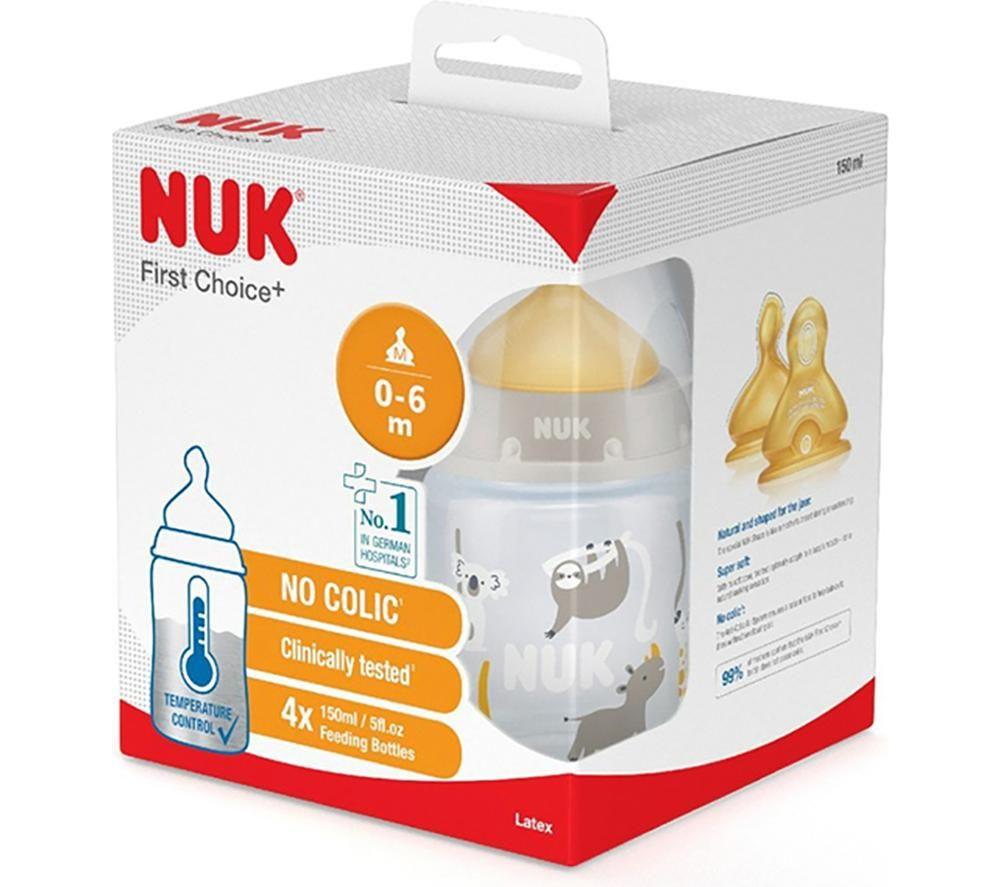 NUK First Choice+ NK10743987 Baby Bottles - 4 Pack, White & Gold image number 4 of 4