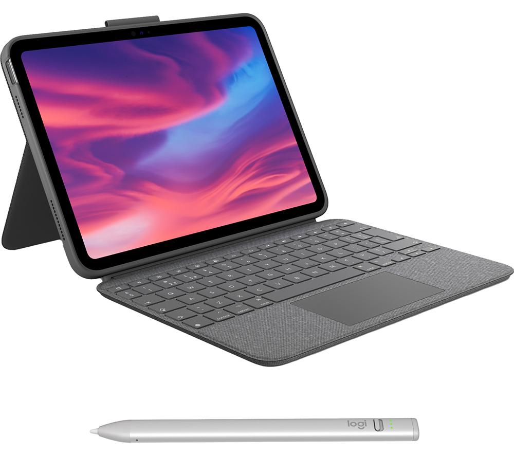Logitech Combo Touch 10.9 Ipad (10Th Gen And A16) Keyboard Case - Grey, Silver/Grey