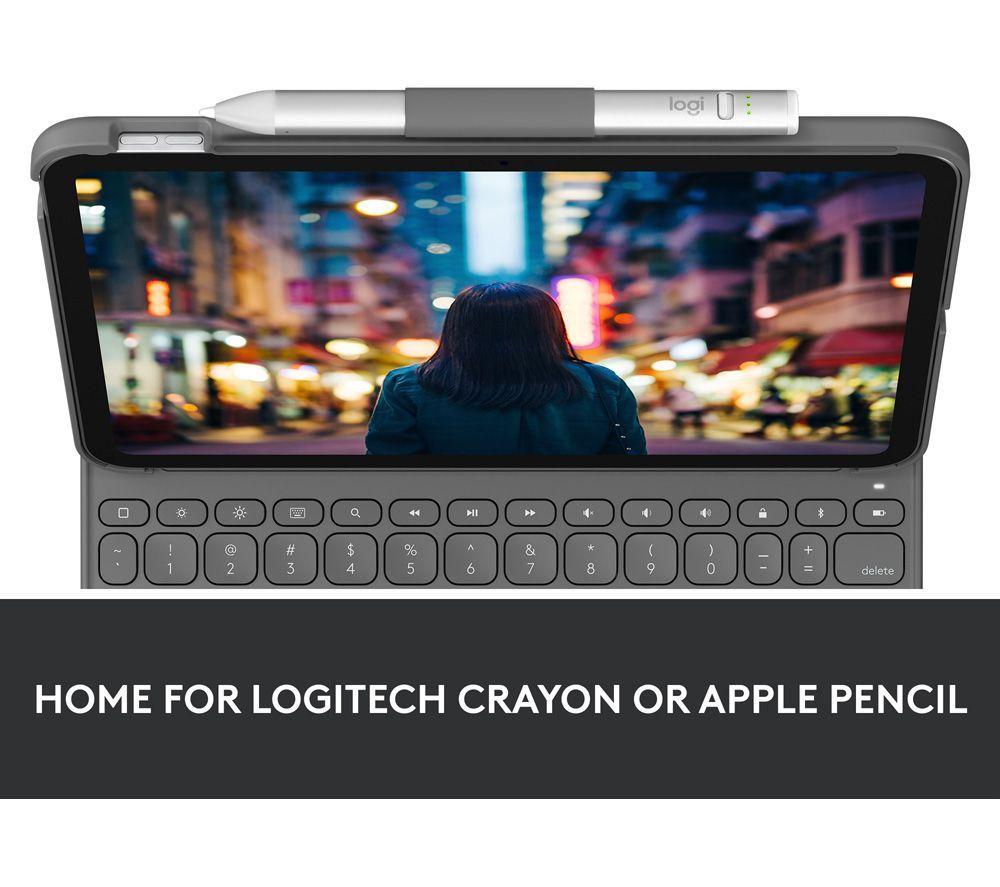 LOGITECH iPad Slim 10.9" Keyboard Folio & Crayon (2nd Gen) Digital Pencil for iPad Bundle image number 6 of 11
