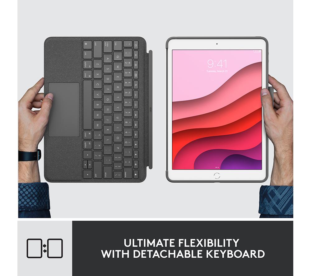 LOGITECH Combo Touch iPad 10.2" Keyboard Folio Case & Crayon Digital Pencil for iPad Bundle image number 5 of 11